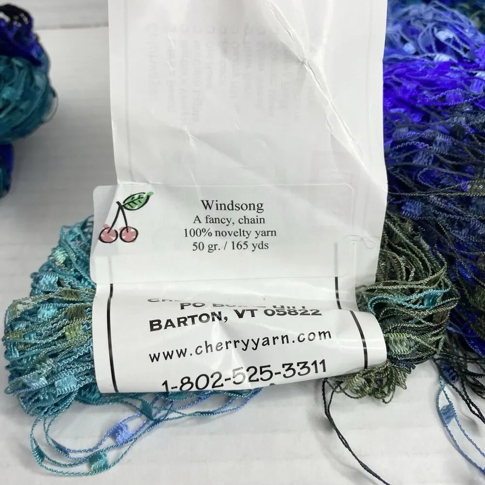 Cherry Tree Hill Lot of 2 Windsong Fancy Chain Ladder Novelty Yarn 165 yds each
